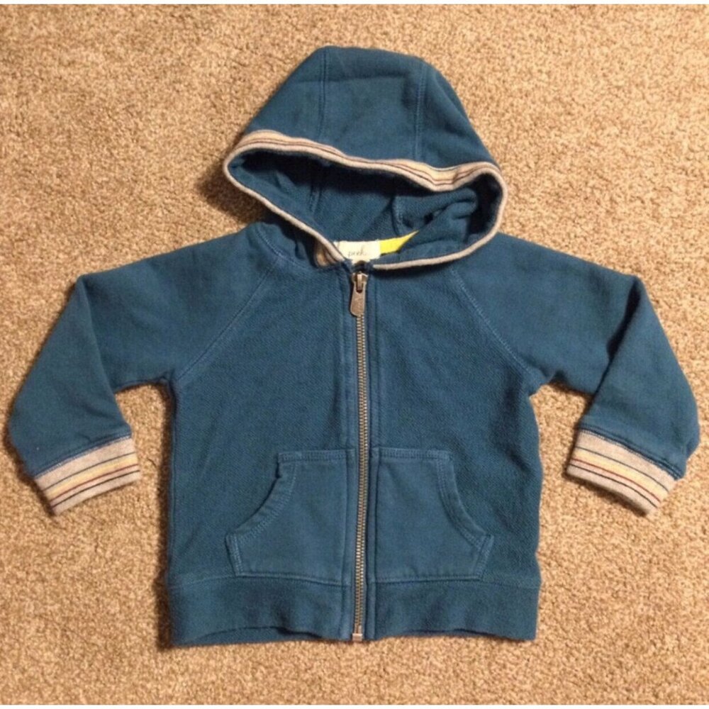 6M to 12M VGUC PEEK Teal Hooded Sweatshirt Jacket
